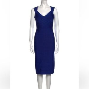 Herve Leger Sarah Blue Bandage Midi Dress size M